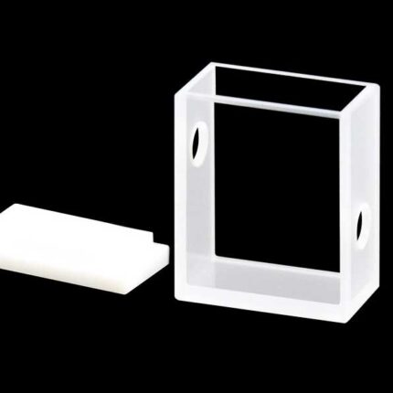 Customized Quartz Cuvette, Side Wall with Hole, 2 Windows, 10mm, Powder Sintered