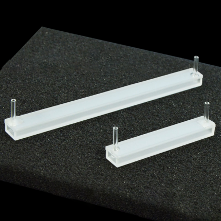 50mm/100mm 경로 길이의 맞춤형 UV 쿼츠 플로우스루 큐벳, 접착식