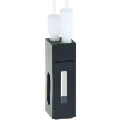 Quartz Black Flow Cuvette with Screw Connector, 450ul, 3 Windows, Glued