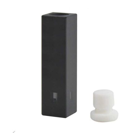 Verzegelde zwarte microcuvette met stop, voor vluchtige oplossingen, 3 mm, 45ul, 3 vensters, gelijmd