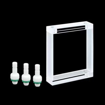 UV kwarts cuvet met 3 stromingskanalen, 10mm, 27ml, gesinterd poeder