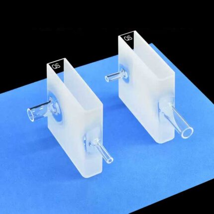 Kwarts micro cuvet, 10 mm, 1,75 ml, pennen kunnen in de zijwand worden gestoken, gelijmd