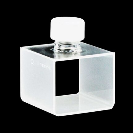 UV Quartz Sample Cell with Screw Cap, 50mm, 100ml, 2 Windows, Powder Sintered