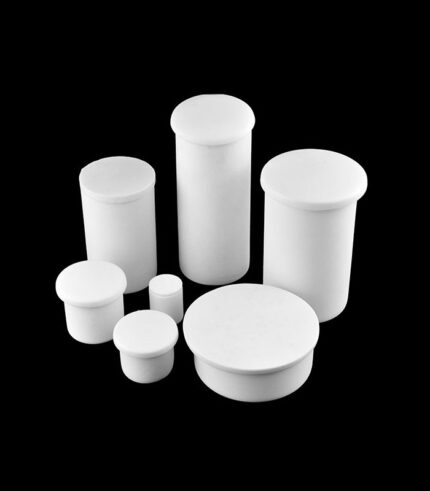 Alumina Cylindrical Crucible with Lid, Multiple Sizes, for Muffle Furnace, 86ml-2100ml