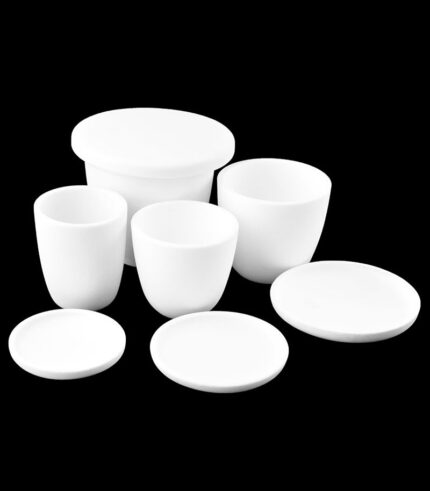 Creuset de corindon en forme d'arc avec couvercle, pour four à moufle, 99 alumine, 100ml-2200ml