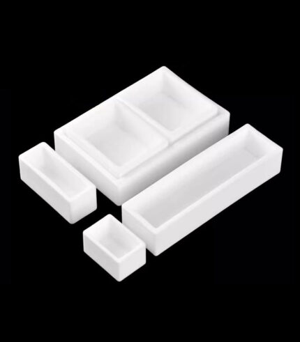 Creuset en corindon sans couvercle, récipient carré en alumine 99%, récipient de combustion rectangulaire, pour four tubulaire, 0.7ml-190ml