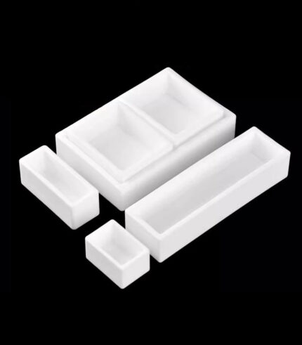 Creusets en corindon, cuves de combustion rectangulaires en alumine 99%, creusets trapézoïdaux, pour four tubulaire, 2ml-200ml