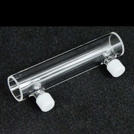 Cuvette cylindrique à écoulement avec connecteurs à filetage latéral, 100mm, 28ml, frittée par poudrage