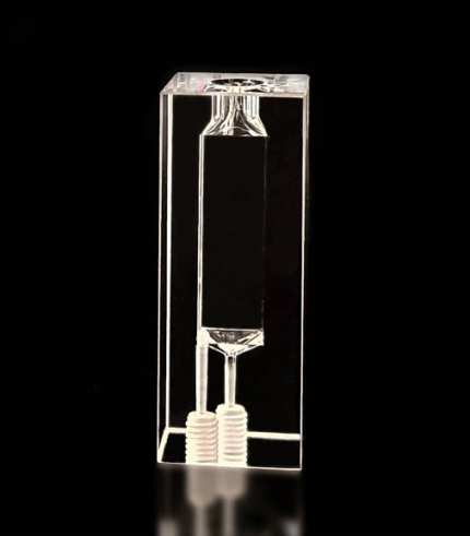 Reaction Detection Flow Cell, JGS-1 Quartz Glass, OCB, Acid & Alkali Resistant, Customizable