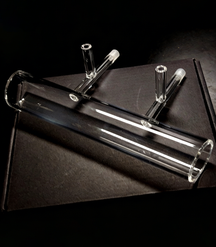 Cylindrical Vacuum Cell, D38 × L200 mm, IR Quartz & Borosilicate Glass, OCB, Customizable