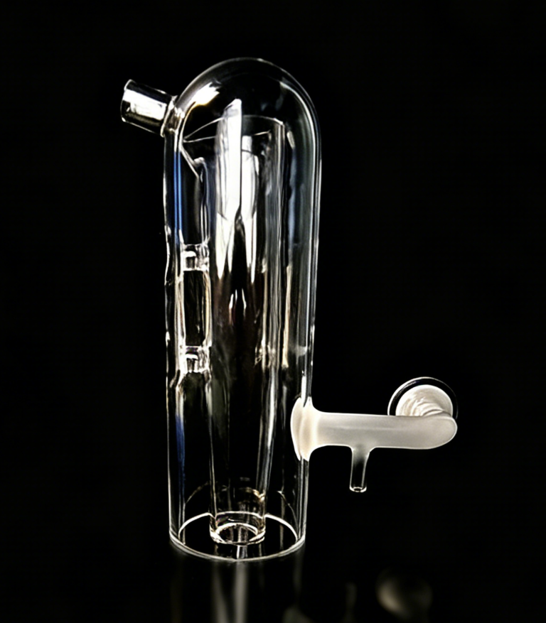 Scott-Type Spray Chamber, for ICP Spectrometer, Cyclonic, Double-Pass, Borosilicate Glass, Customizable